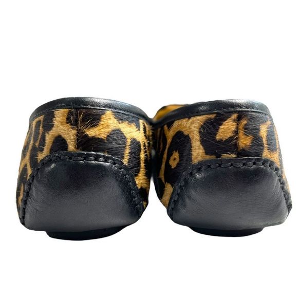 Michael Kors Women's Black Brown Animal  Print Cushioned Ballet Flat Shoes 9 - Picture 3 of 7